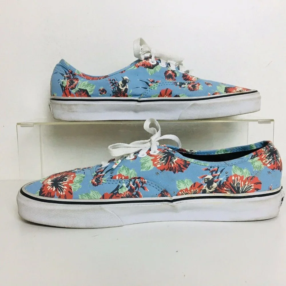 Vans x Star Wars Yoda Floral Canvas Sneakers Blue Print Shoes